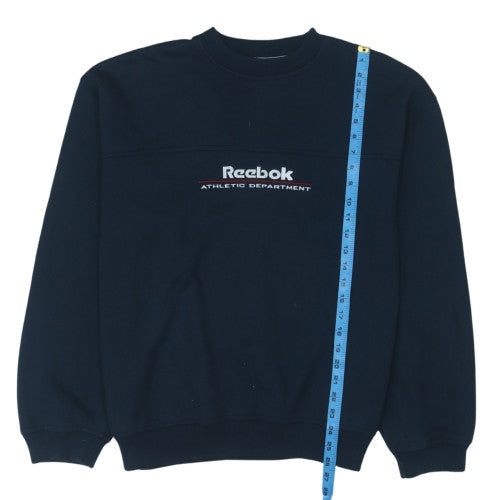 Reebok Men's Blue Pullover Sweatshirt M Embroidered Athletic Department