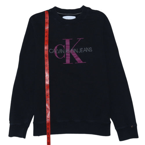 Calvin Klein Jeans Womens Black XL Pullover Sweatshirt Logo Cotton