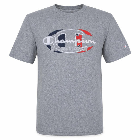 Champion Men's Grey Crew Neck Graphic T-Shirt Size M