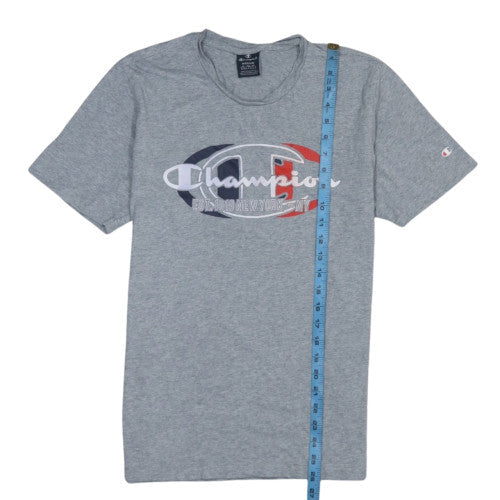 Champion Men's Grey Crew Neck Graphic T-Shirt Size M