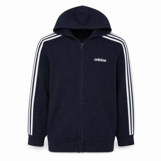 Adidas Men's Blue Full Zip Hoodie Size L Sports Fleece