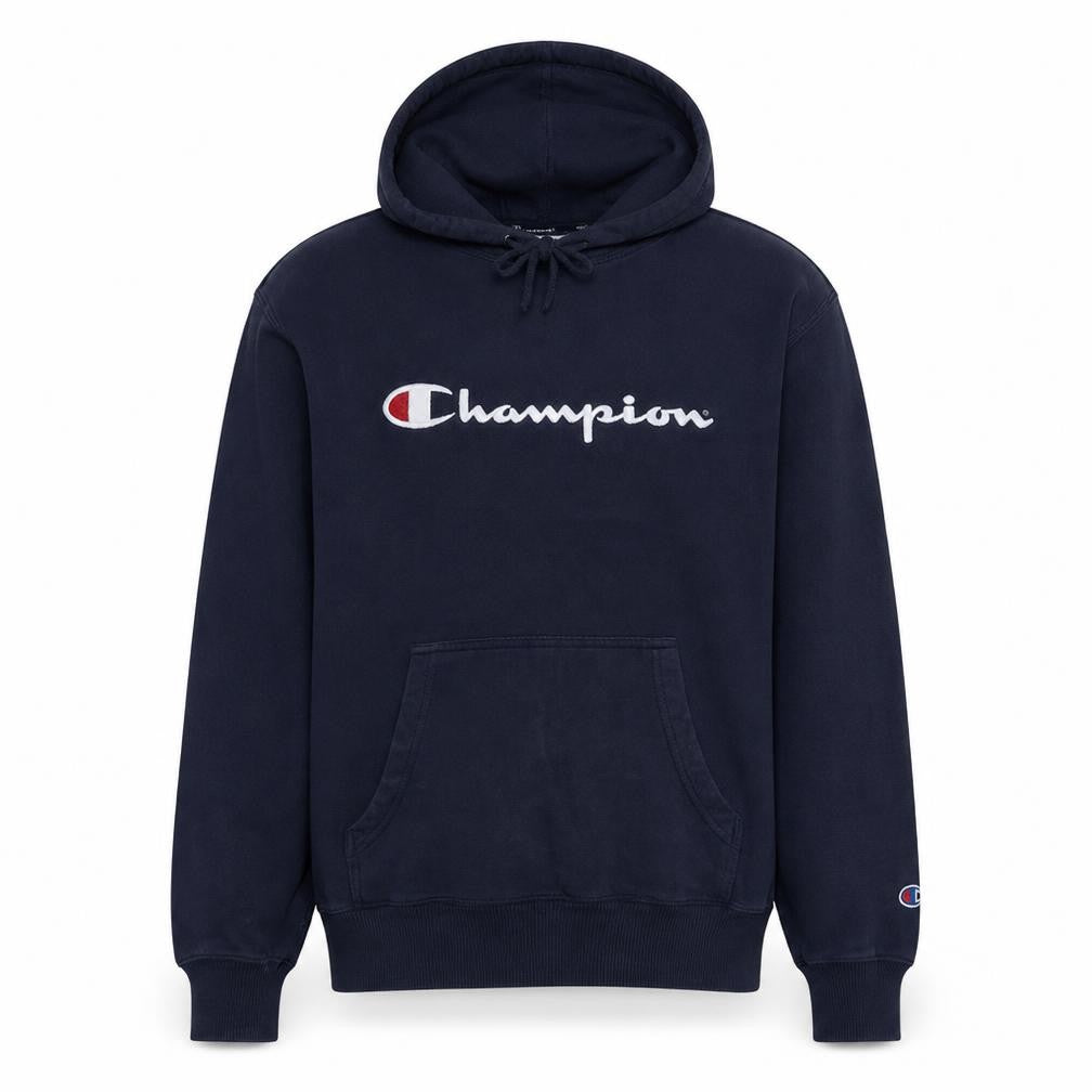 Champion Men's Blue Pullover Hoodie S Regular Fit Embroidered Logo