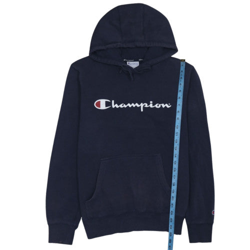 Champion Men's Blue Pullover Hoodie S Regular Fit Embroidered Logo