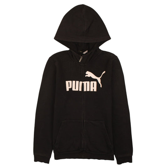 Puma Teens Black Full Zip Hoodie XL Graphic Sportswear