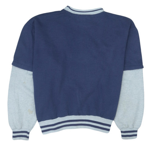 Reebok Men's Blue Graphic Pullover Sweatshirt M Vintage Sportswear