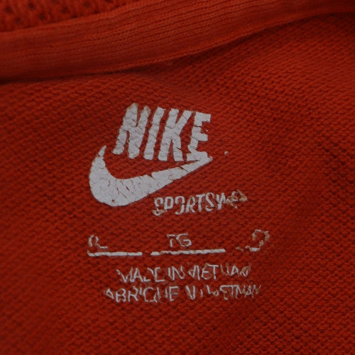 Nike Men's Orange Cotton Polo Shirt Size L Sportswear Top
