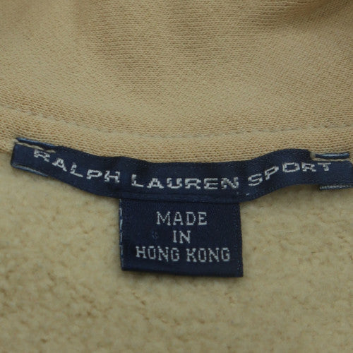 Ralph Lauren Sport Women's Beige Collared Henley Jumper Size L Cotton Blend
