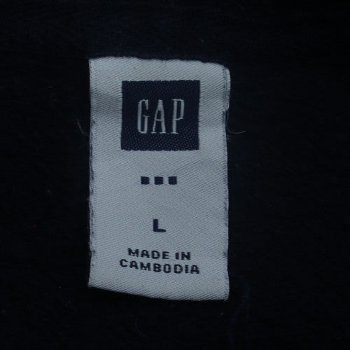 GAP Men's Black Pullover Hoodie L Logo Fleece Sweatshirt