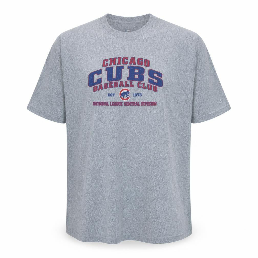 Majestic Men's Grey Chicago Cubs 2XL Graphic Baseball T-Shirt
