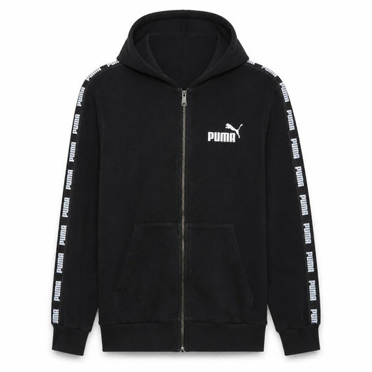 Puma Men's Black Full Zip Fleece Hoodie L Sports Streetwear