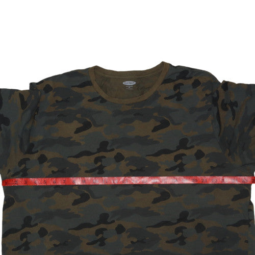 Old Navy Men's Green Camouflage Crew Neck Cotton Blend XL T-Shirt
