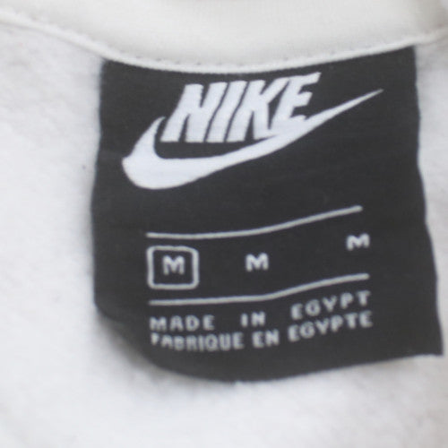 Nike Men's White Pullover Hoodie M Regular Fit Sports Fleece
