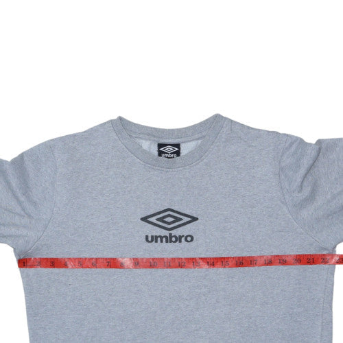 Umbro Men's Grey Crew Neck Logo Sweatshirt Size M