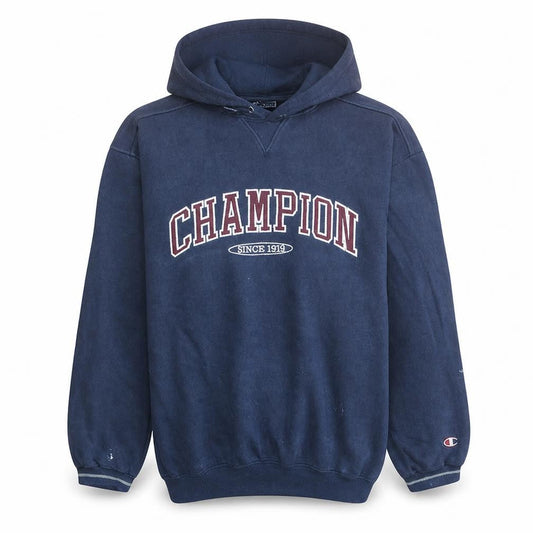 Champion Men's Blue Pullover Hoodie XL Fleece Logo Sweatshirt