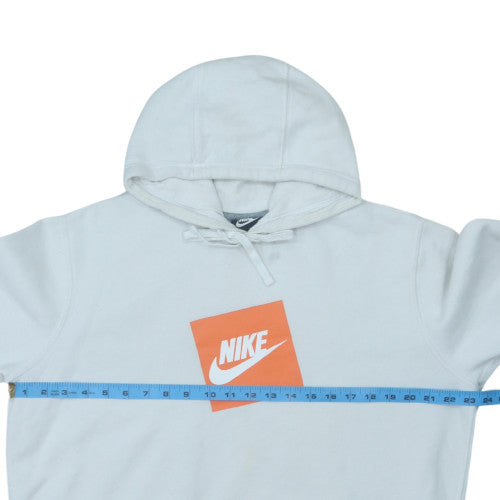Nike Men's White Pullover Hoodie L Logo Sports Fleece Sweatshirt