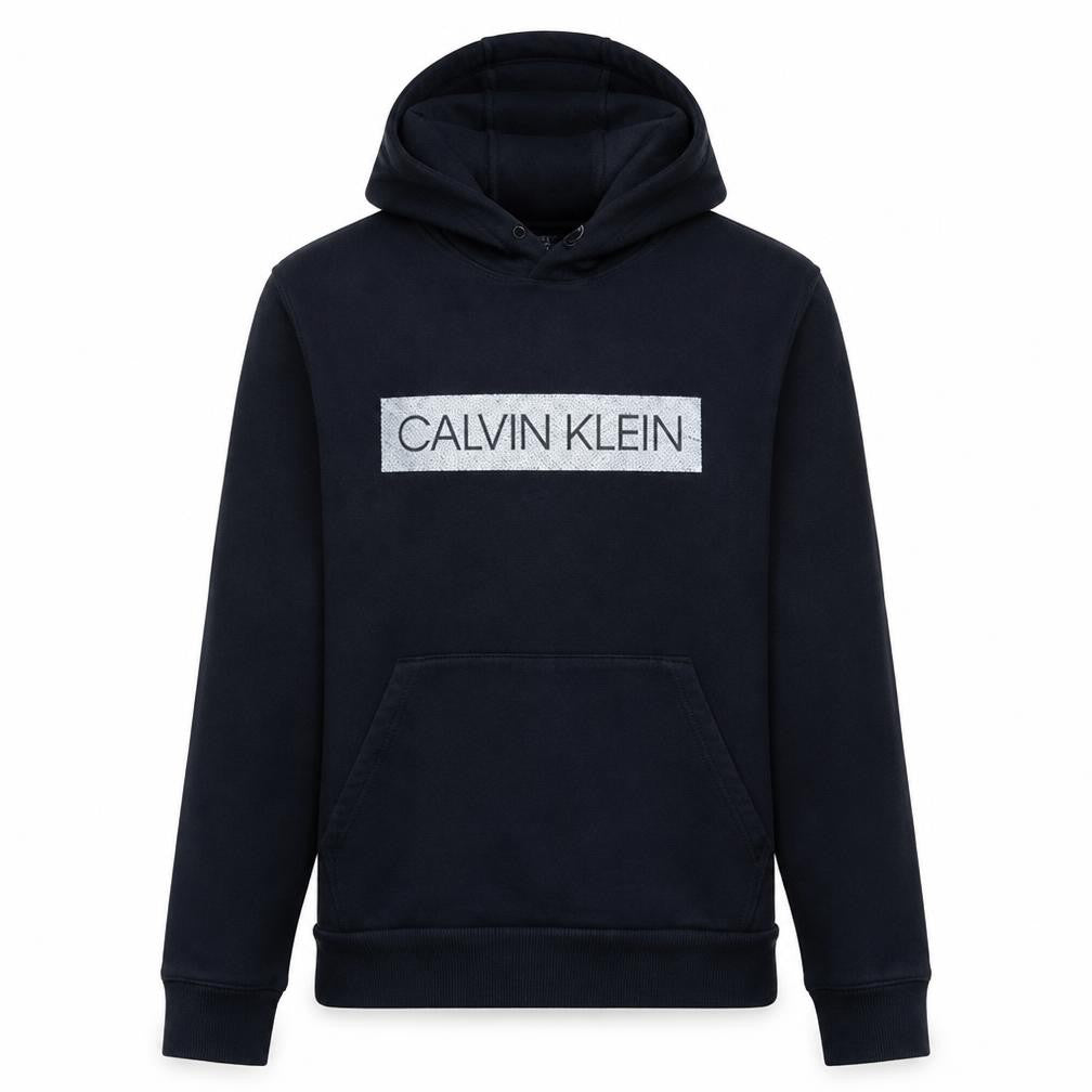 Calvin Klein Men’s Black Pullover Hoodie S Logo Fleece Sweatshirt