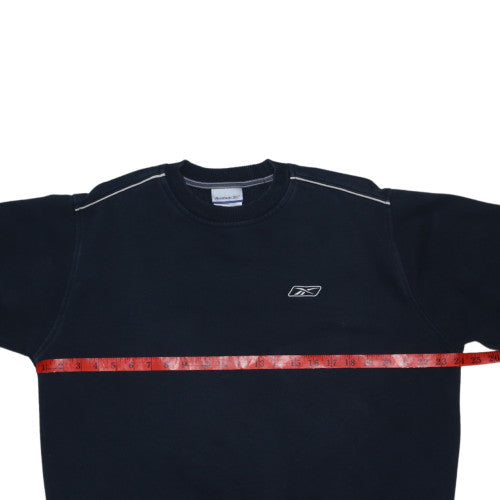 Reebok Men's Black Crew Neck Pullover Sweatshirt L Regular Fit