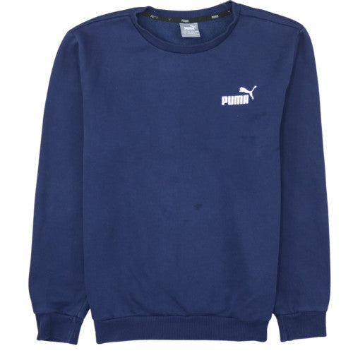 Puma Men's Blue Crew Neck Pullover Sweatshirt M Regular Fit