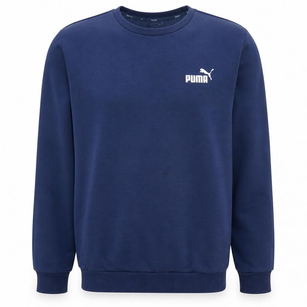 Puma Men's Blue Crew Neck Pullover Sweatshirt M Regular Fit