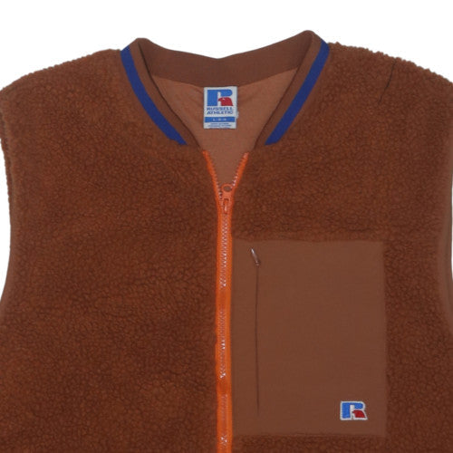 Russell Athletic Men's Brown Fleece Zip Vest Size L