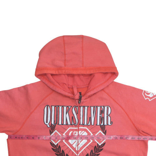 Quiksilver Men's Pink Full Zip Hoodie XXLarge Cotton Blend