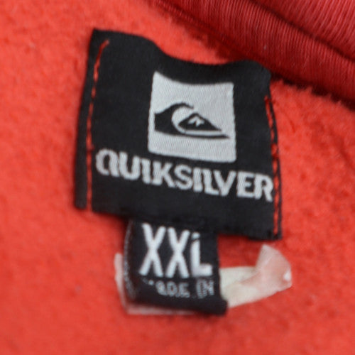Quiksilver Men's Pink Full Zip Hoodie XXLarge Cotton Blend