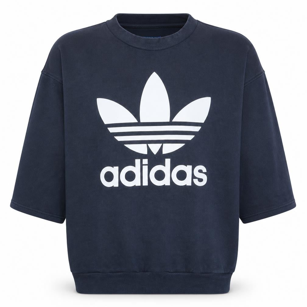 Adidas Mens Blue 2XL Crew Neck Pullover Sweatshirt Graphic Logo