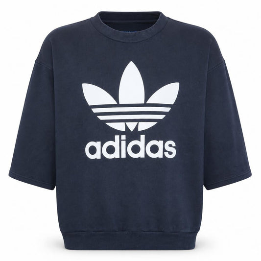 Adidas Mens Blue 2XL Crew Neck Pullover Sweatshirt Graphic Logo