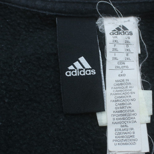Adidas Men's Black 2XL Crew Neck Pullover Sweatshirt with Logo