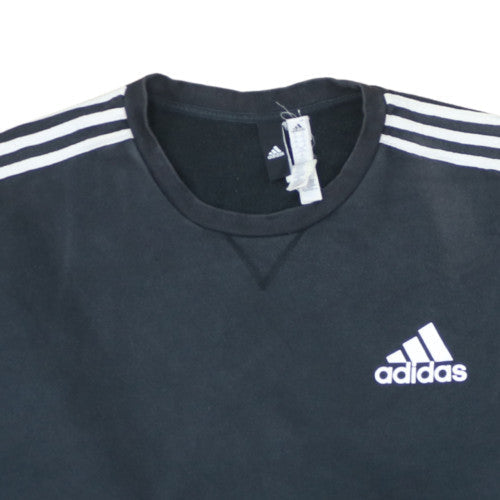 Adidas Men's Black 2XL Crew Neck Pullover Sweatshirt with Logo