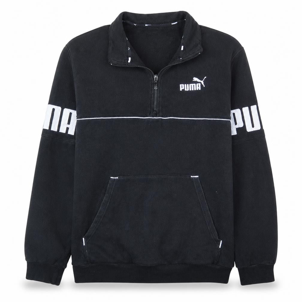 Puma Men’s Black Medium 1/4 Zip Fleece Sweatshirt Pullover
