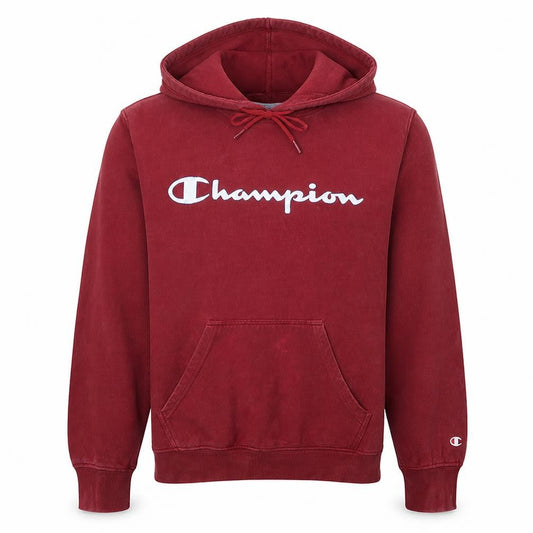 Champion Men's Red Small Pullover Hoodie Fleece Sweatshirt
