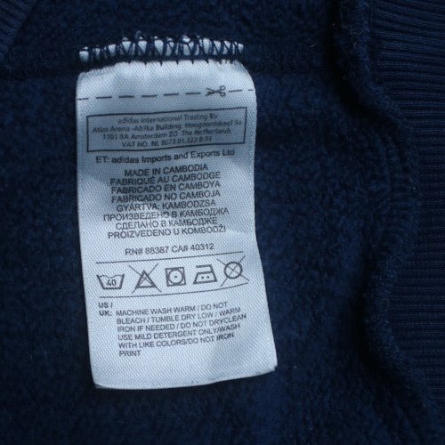 Adidas Mens Blue Logo Pullover Sweatshirt Size L