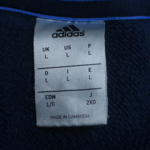 Adidas Mens Blue Logo Pullover Sweatshirt Size L