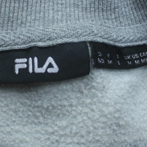 FILA Mens Grey Pullover Sweatshirt M Crew Neck Fleece Logo