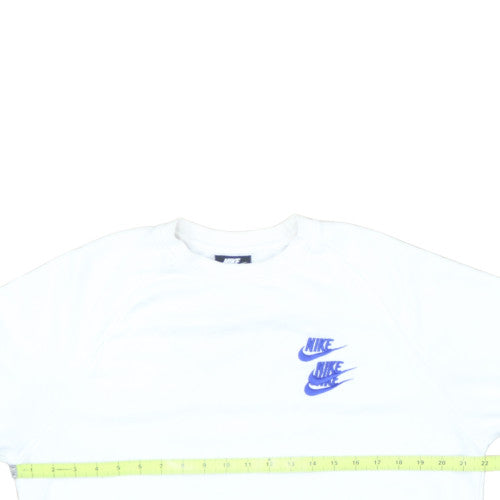 Nike Men's White Graphic Logo Pullover Sweatshirt Size M