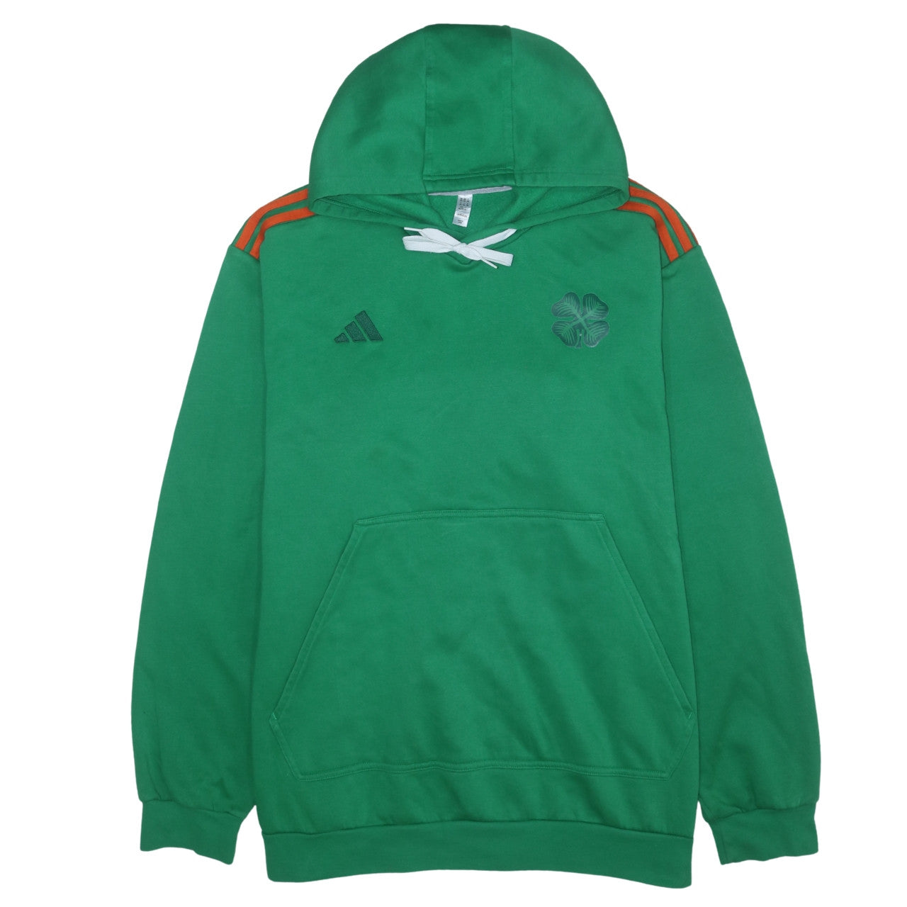 Adidas Men’s Green 2XL Pullover Hoodie with Logo Print