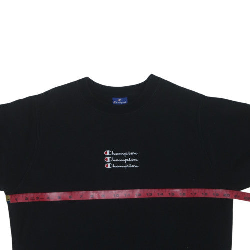 Champion Men's Black Small Pullover Sweatshirt Crew Neck