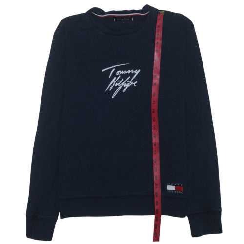 Tommy Hilfiger Men's Blue Embroidered Logo Sweatshirt M