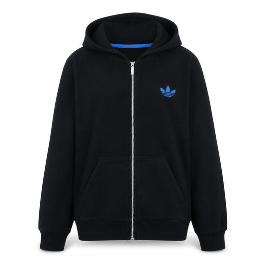 Adidas Men Black Full Zip Hoodie Size M Sportswear Fleece