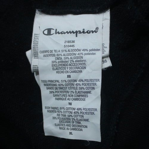 Champion Men's Black XL Pullover Sweatshirt Crew Neck Cotton Blend