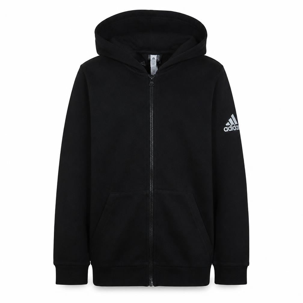 Adidas Men's Black XL Full Zip Hoodie with Logo