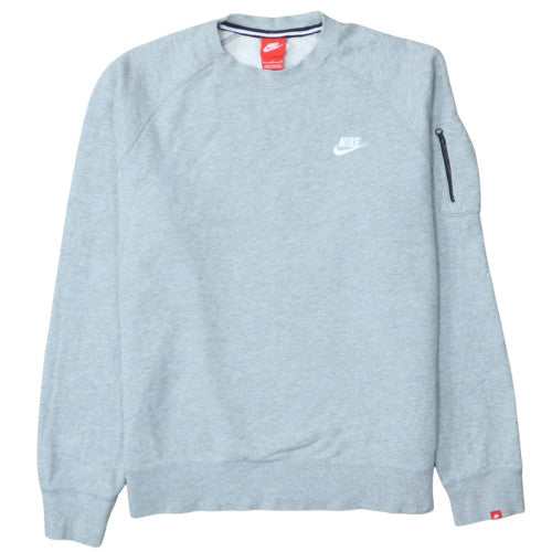 Nike Men's Grey Crew Neck Pullover Sweatshirt Size M
