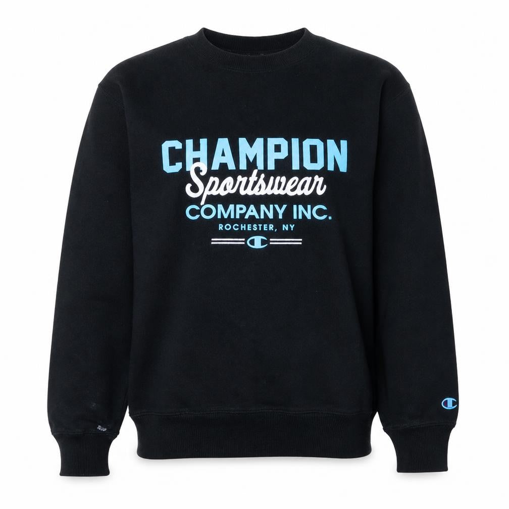 Champion Men's Black Small Pullover Sweatshirt with Logo Print