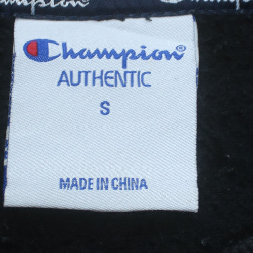 Champion Men's Black Small Pullover Sweatshirt with Logo Print