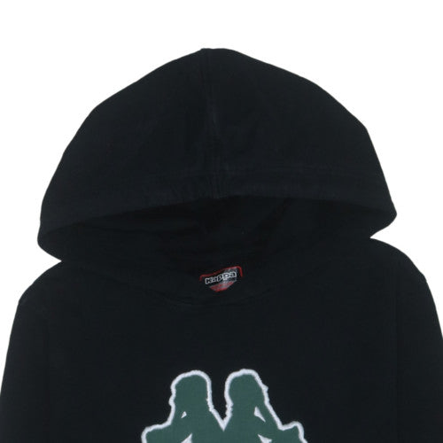 Kappa Men's Black Pullover Hoodie Medium Graphic Logo Fleece