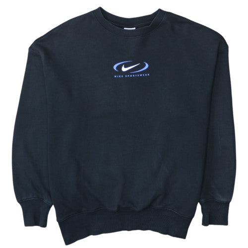 Nike Men's Black Small Crew Neck Pullover Sports Sweatshirt