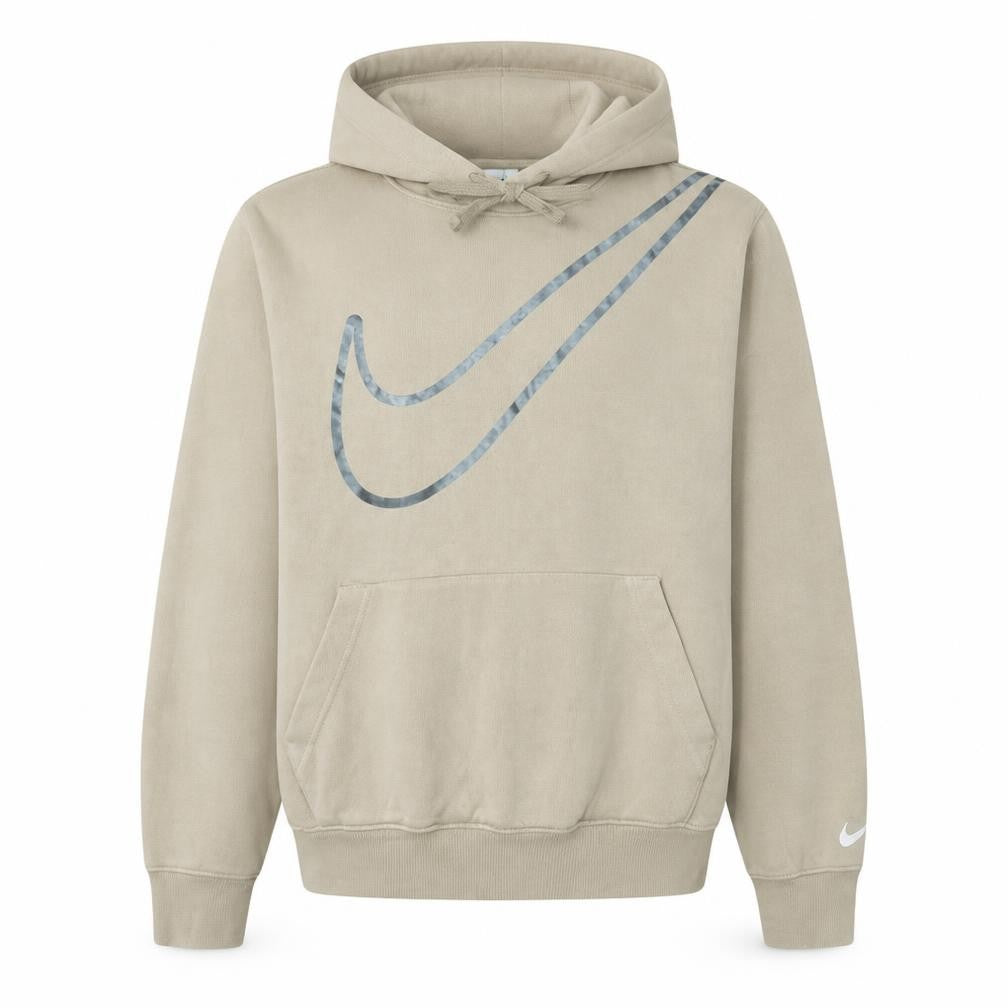 Nike Men's Beige Pullover Hoodie Small Graphic Logo Sweatshirt