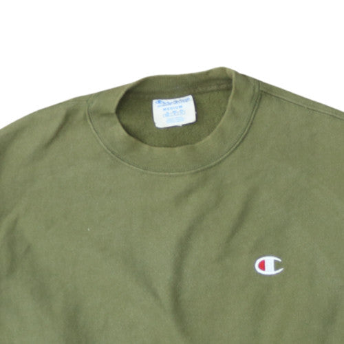 Champion Men's Green Reverse Weave Pullover Sweatshirt Medium