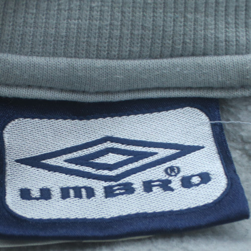 Umbro Men's Blue Retro Logo Crew Neck Fleece Sweatshirt Size M